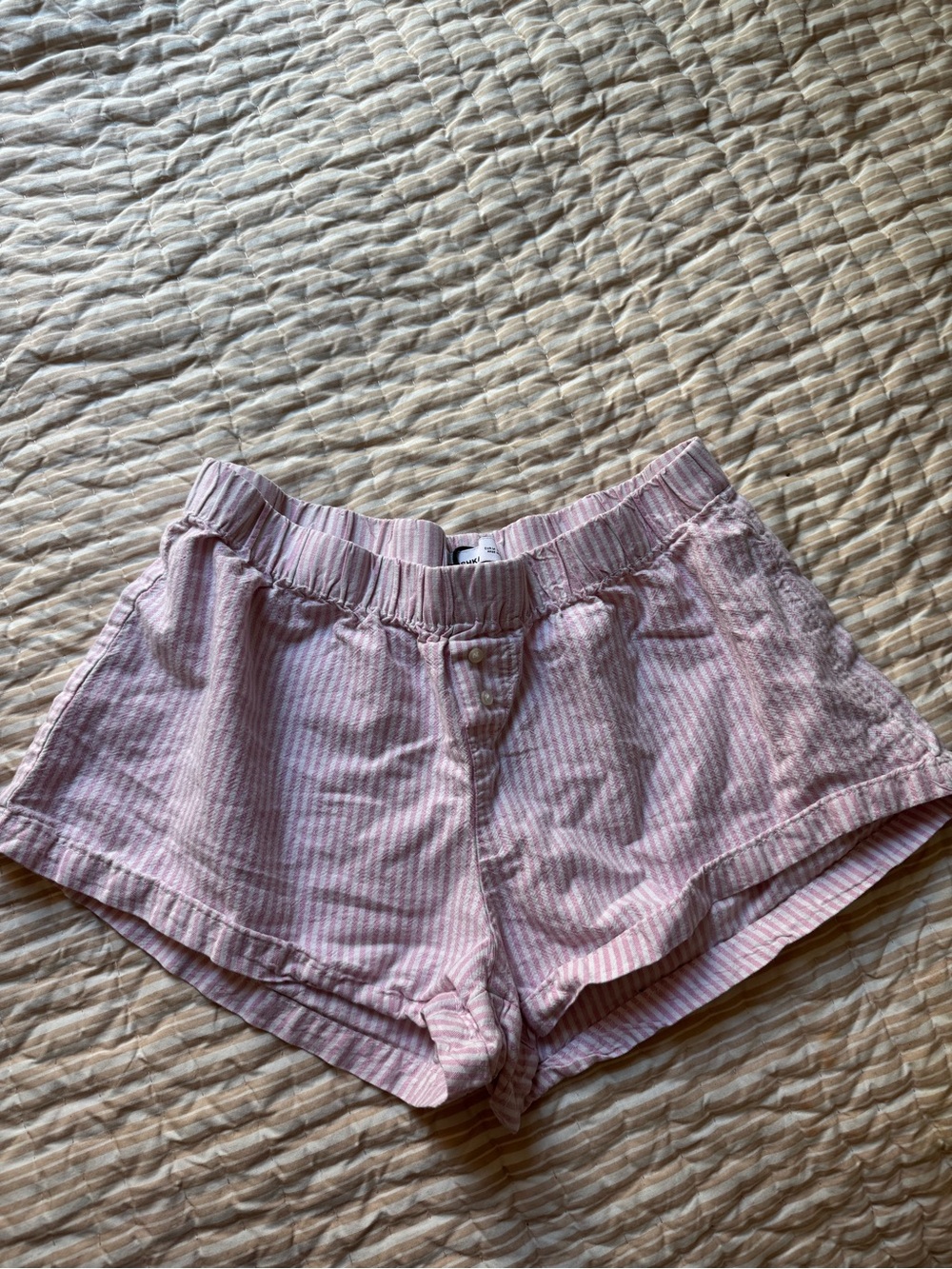 Bershka Pink Striped Women’s Lounge Shorts